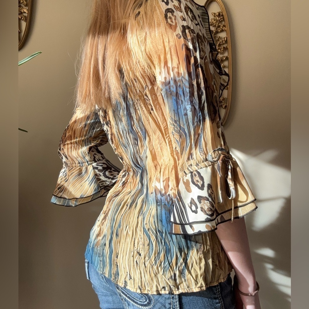 Jaipur Multicolor Animal Print Ruffle Blouse - Picture 7 of 8